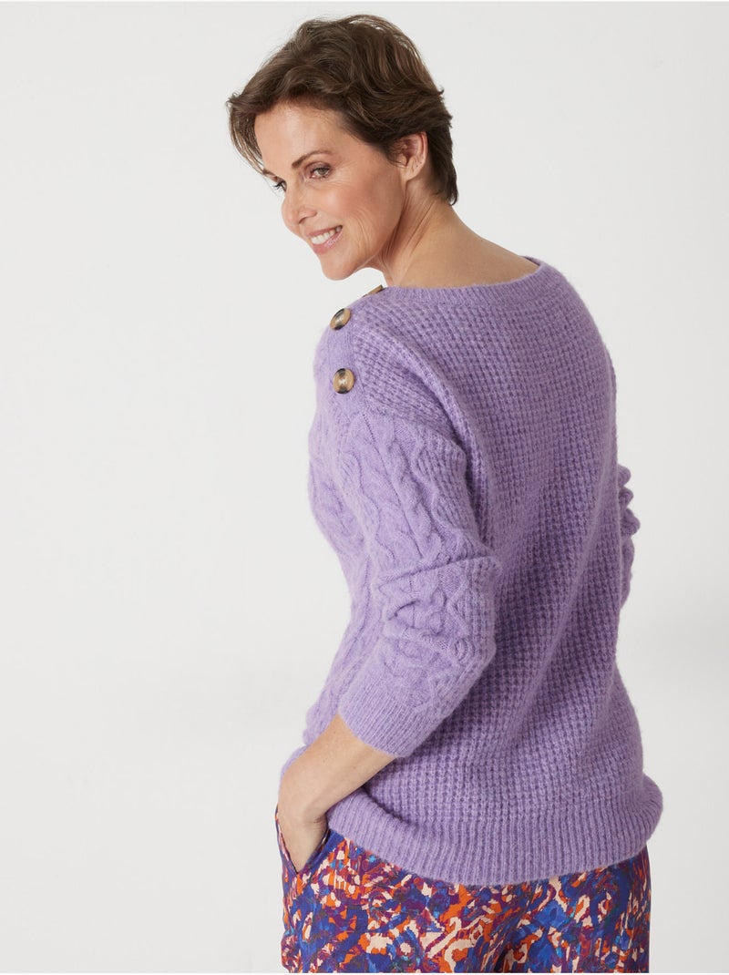 Pull maille fantaisie col rond - DAXON Parme - Kiabi
