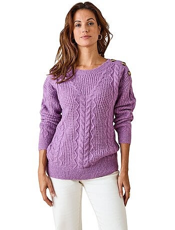 Pull maille fantaisie col rond - DAXON