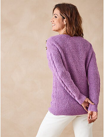 Pull maille fantaisie col rond - DAXON