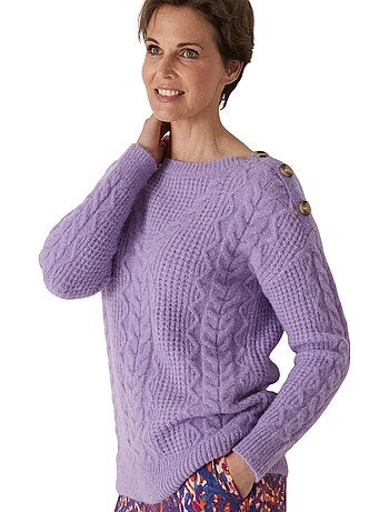 Pull maille fantaisie col rond