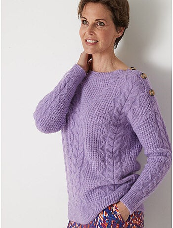 Pull maille fantaisie col rond