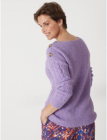 Pull maille fantaisie col rond