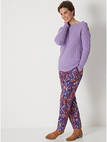 Pull maille fantaisie col rond