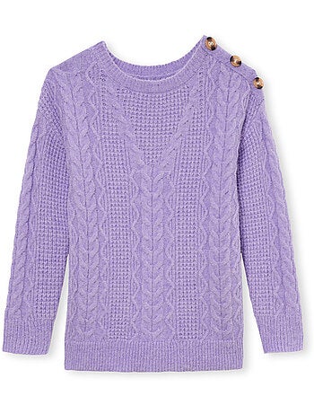 Pull maille fantaisie col rond