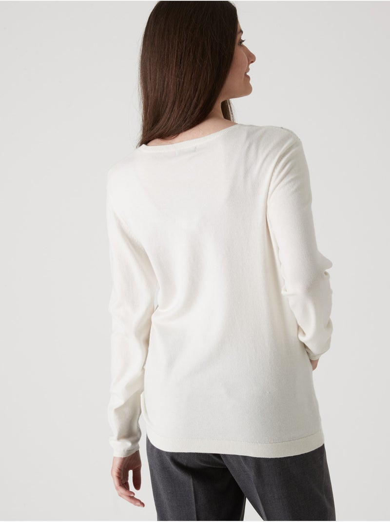 Pull maille fantaisie détails rivets - DAXON Ecru - Kiabi