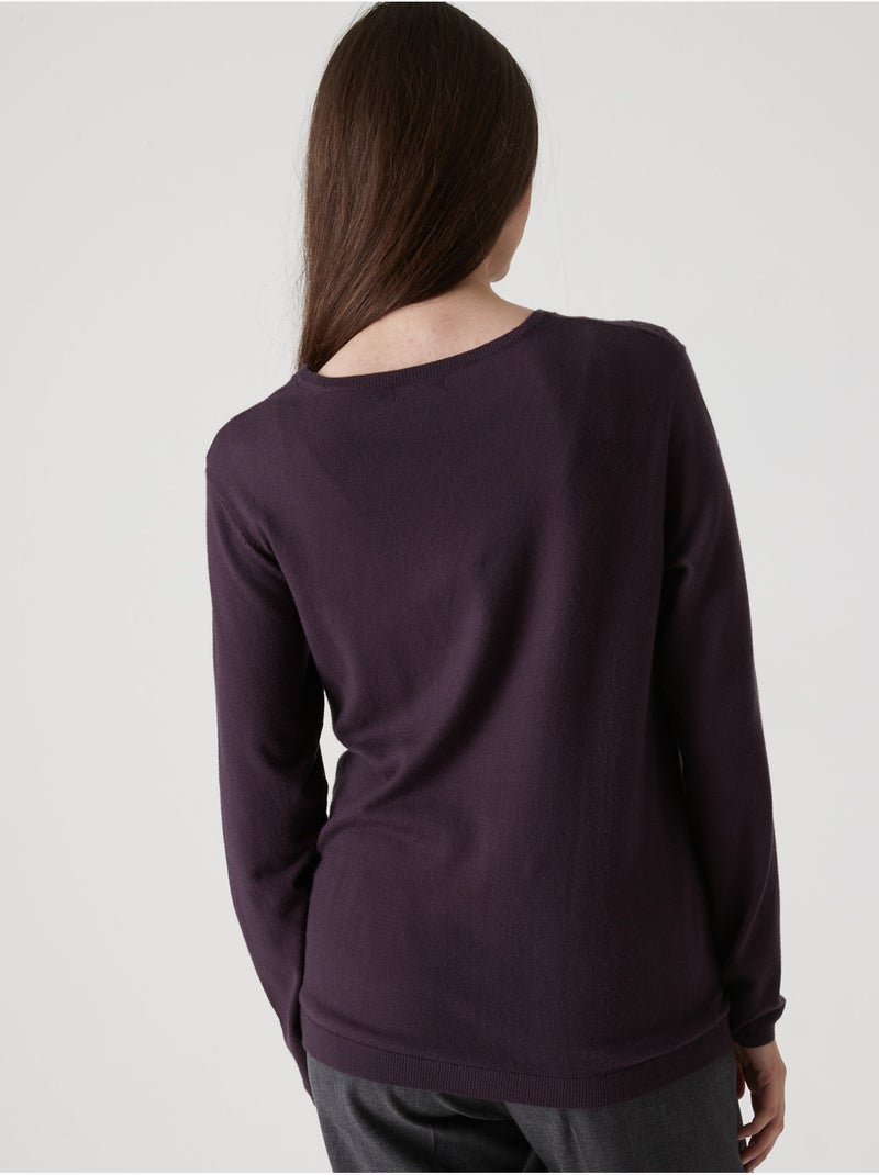 Pull maille fantaisie détails rivets - DAXON Violet prune - Kiabi