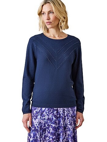 Pull maille fantaisie détails rivets