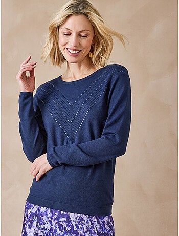Pull maille fantaisie détails rivets