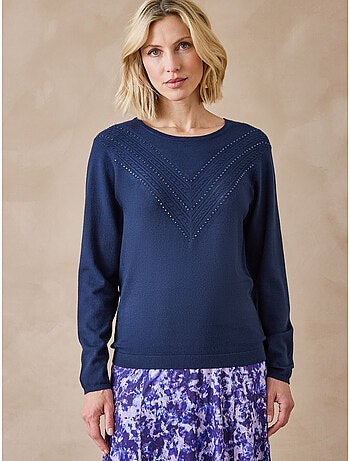 Pull maille fantaisie détails rivets