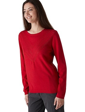 Pull maille fantaisie détails rivets