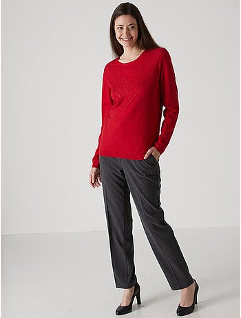 Pull maille fantaisie détails rivets