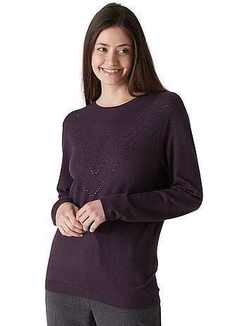 Pull maille fantaisie détails rivets