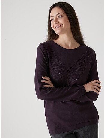 Pull maille fantaisie détails rivets