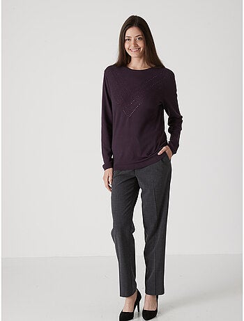 Pull maille fantaisie détails rivets