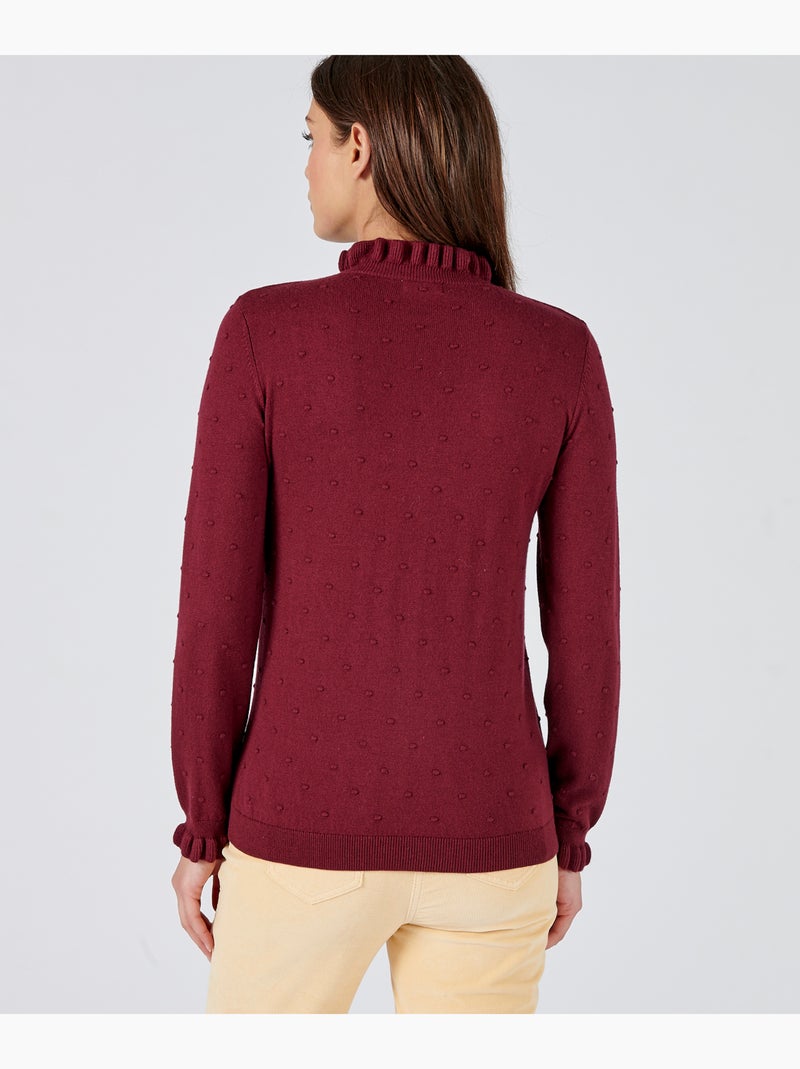 Pull maille fantaisie fine et chaude - Damart Rouge - Kiabi