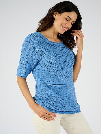 Pull maille fantaisie pur coton - Damart
