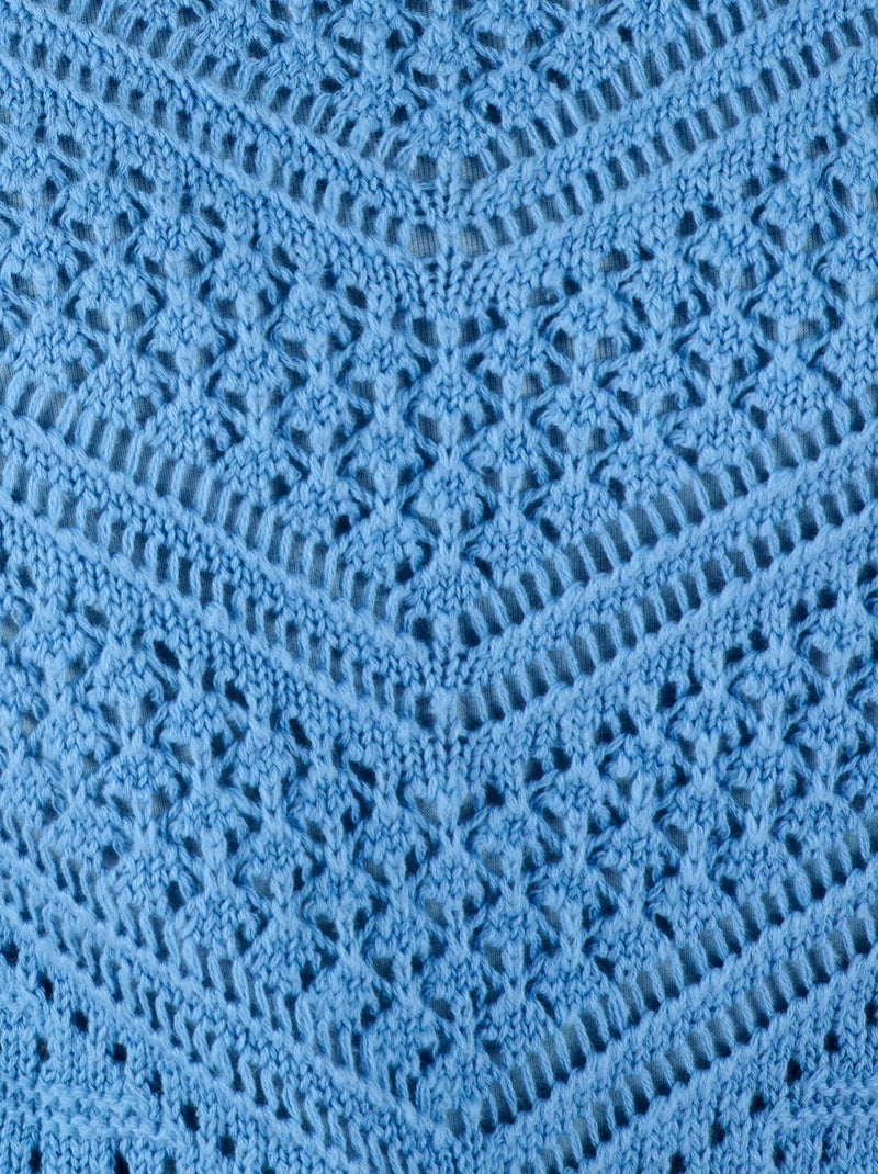 Pull maille fantaisie pur coton - Damart Bleu - Kiabi
