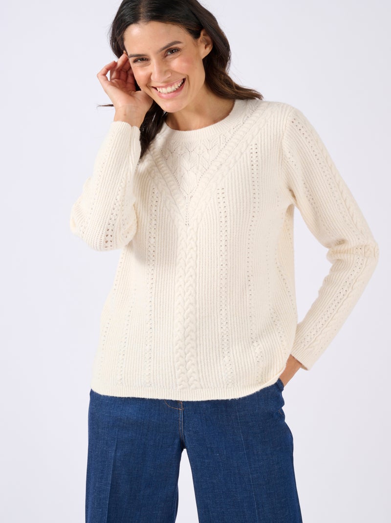 Pull maille fantaisie Thermolactyl - Damart Beige - Kiabi