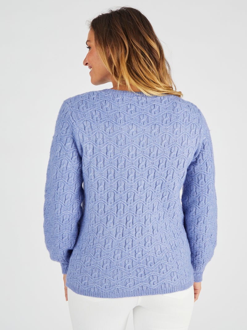 Pull maille fantaisie thermolactyl - damart Bleu - Kiabi