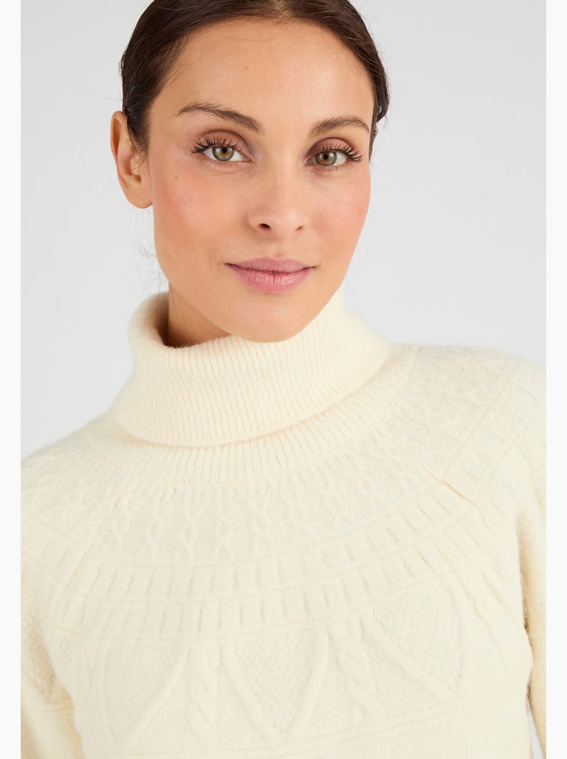 Pull maille fantaisie Thermolactyl - Damart Marron - Kiabi