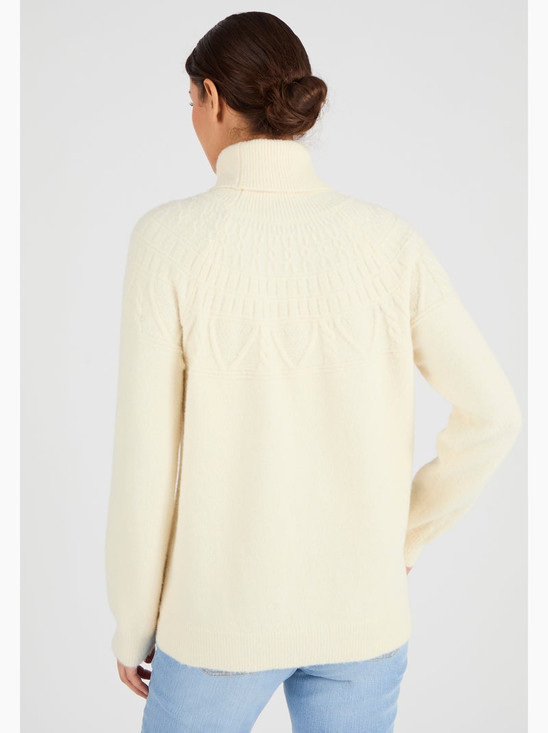 Pull maille fantaisie Thermolactyl - Damart Marron - Kiabi