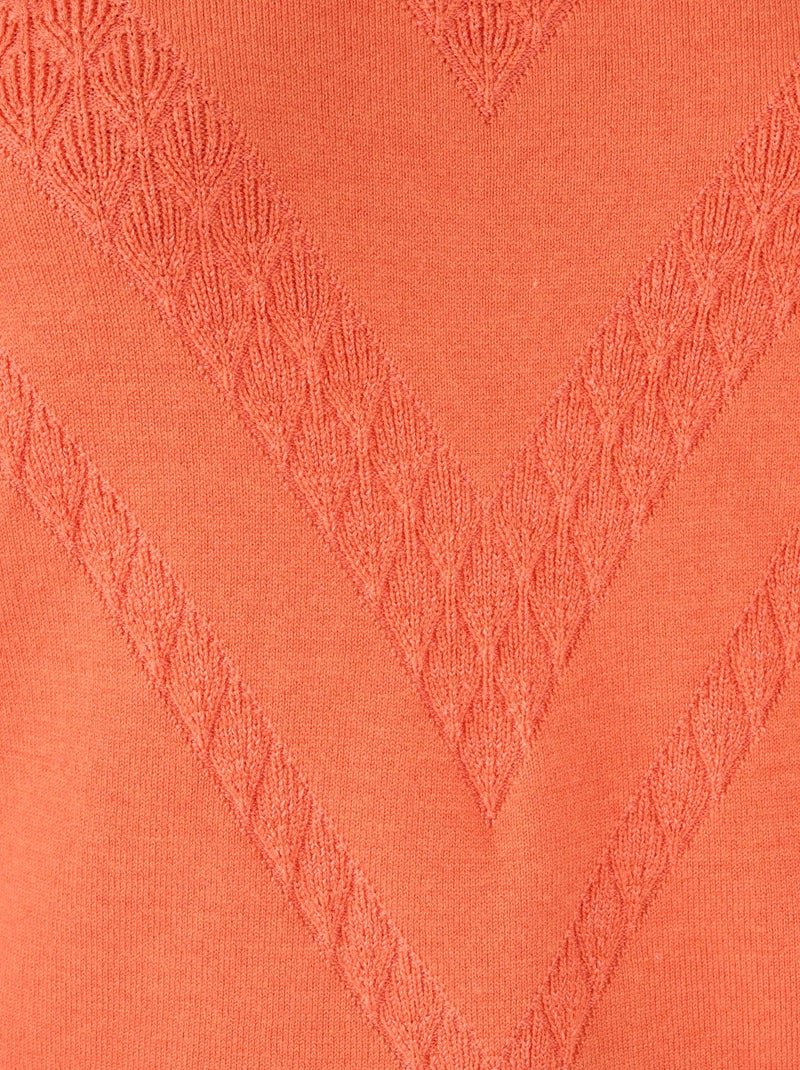 Pull maille fantaisie Thermolactyl - Damart Orange corail - Kiabi