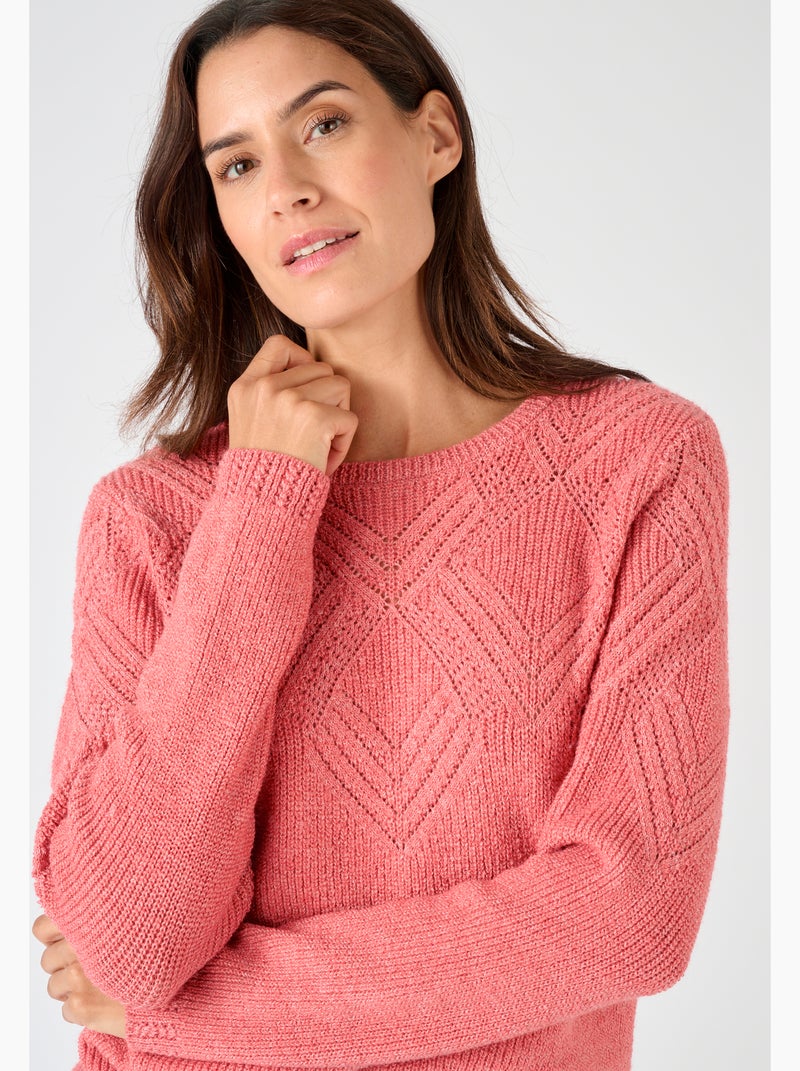 Pull maille fantaisie Thermolactyl - Damart Rose - Kiabi