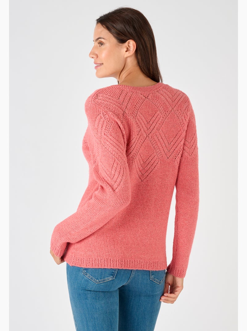 Pull maille fantaisie Thermolactyl - Damart Rose - Kiabi