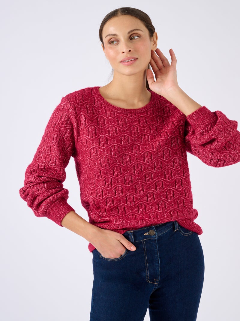 Pull maille fantaisie Thermolactyl - Damart Rouge - Kiabi