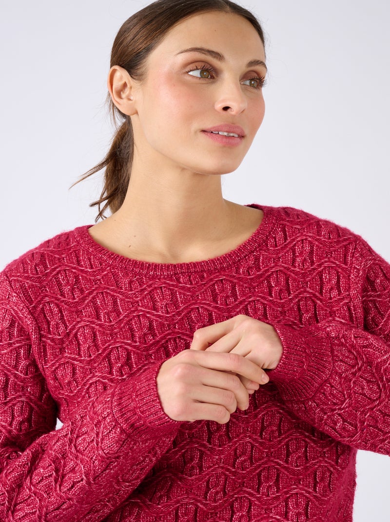 Pull maille fantaisie thermolactyl - damart Rouge - Kiabi