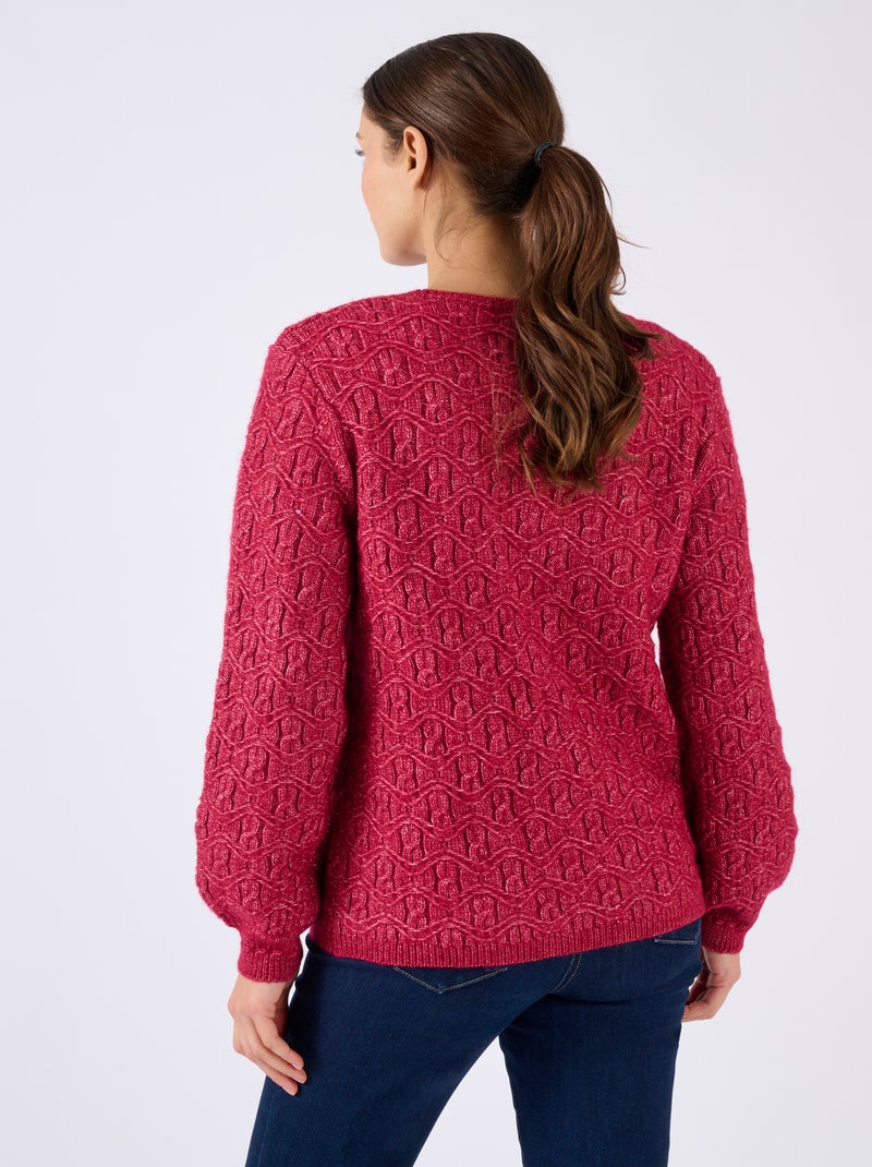 Pull maille fantaisie thermolactyl - damart Rouge - Kiabi
