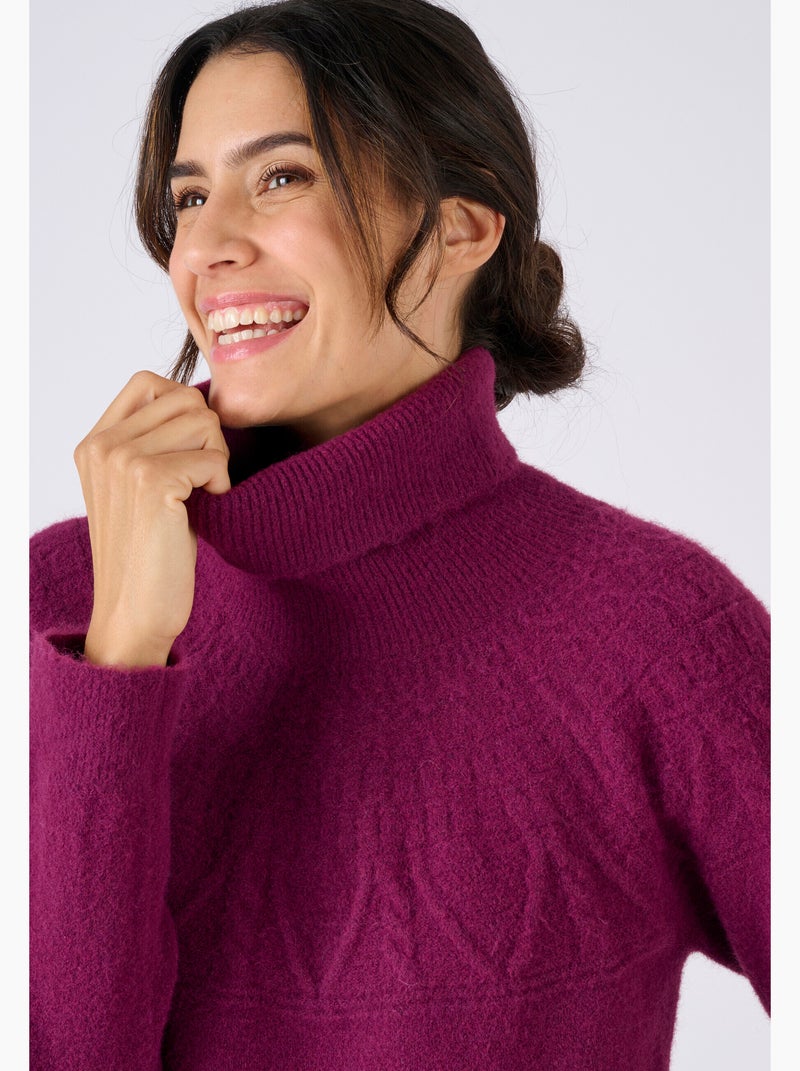 Pull maille fantaisie Thermolactyl - Damart Rouge - Kiabi