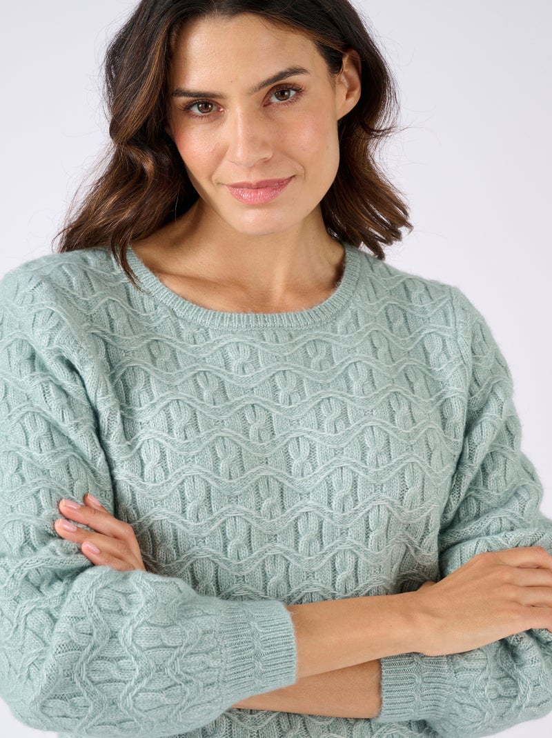 Pull maille fantaisie Thermolactyl - Damart Vert anis - Kiabi