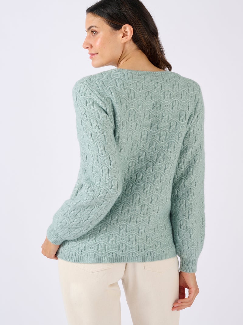 Pull maille fantaisie Thermolactyl - Damart Vert anis - Kiabi