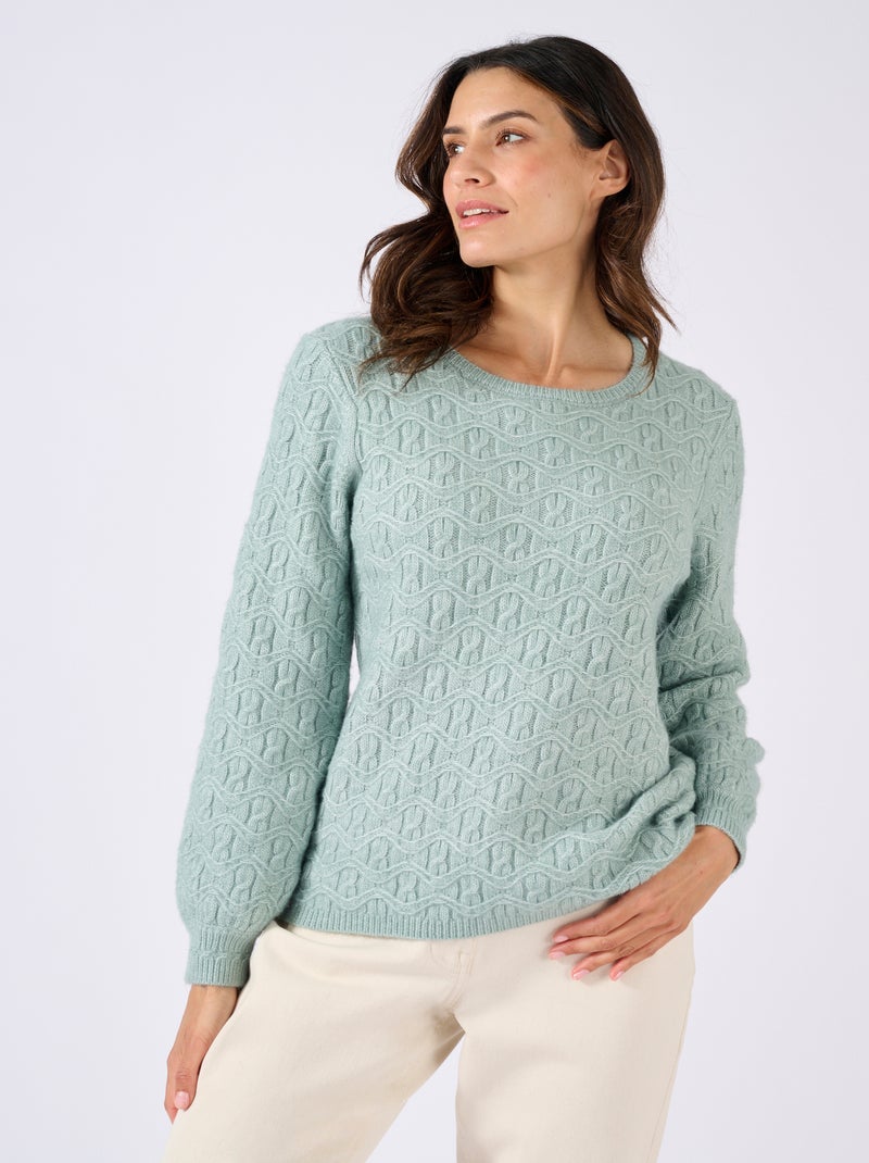 Pull maille fantaisie Thermolactyl - Damart Vert anis - Kiabi