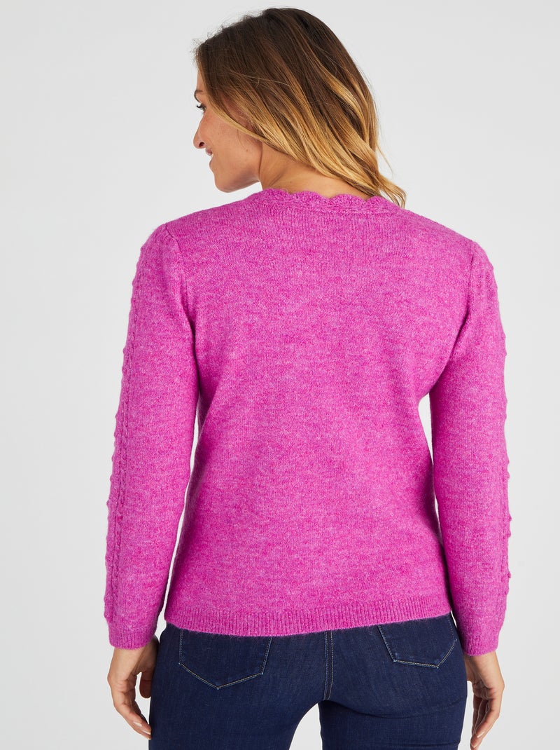Pull maille fantaisie Thermolactyl - Damart Violet - Kiabi