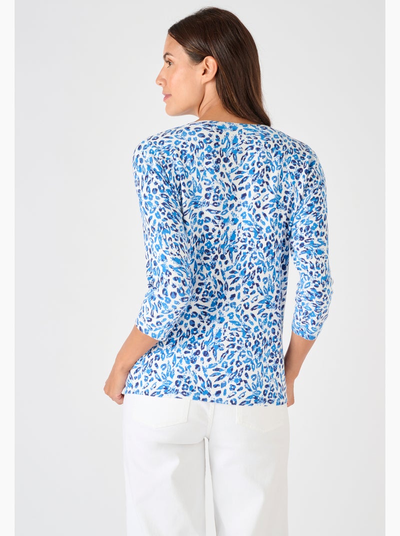 Pull maille fine - Damart Bleu - Kiabi