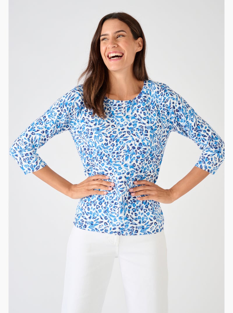 Pull maille fine - Damart Bleu - Kiabi