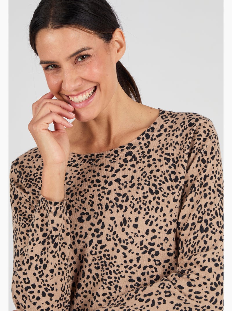 Pull maille fine - Damart Marron - Kiabi
