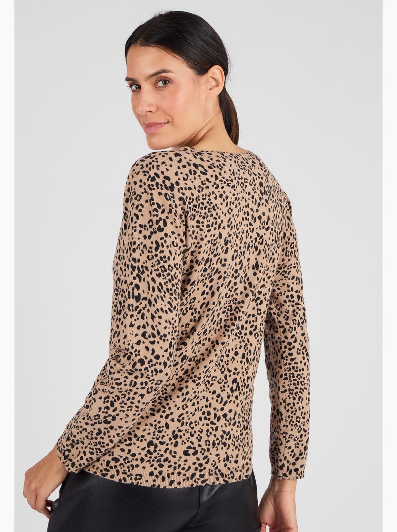 Pull maille fine - Damart Marron - Kiabi