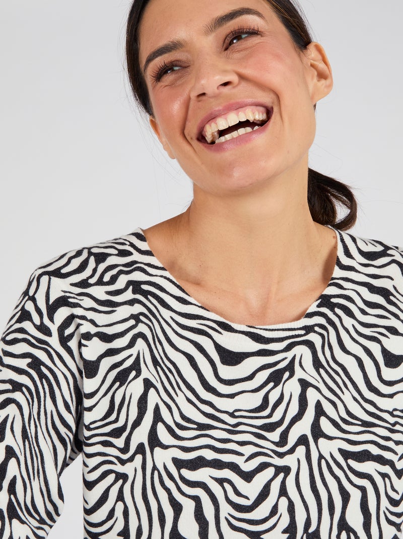 Pull maille fine - Damart Noir - Kiabi