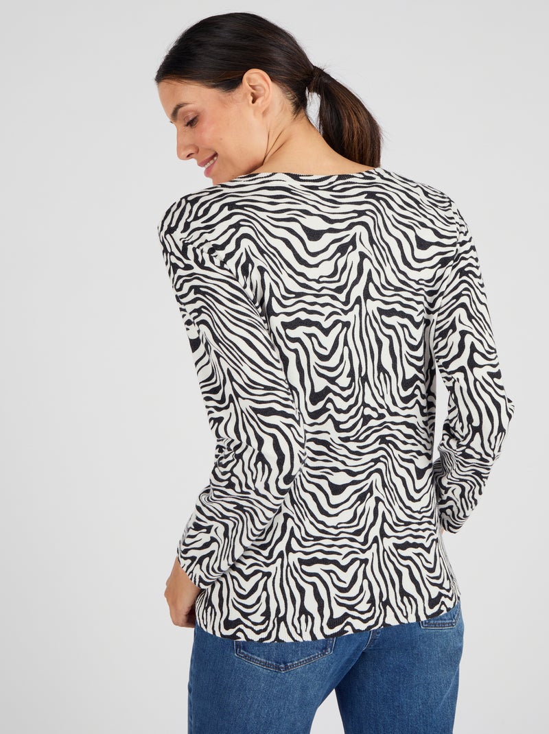 Pull maille fine - Damart Noir - Kiabi