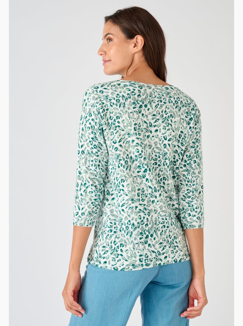 Pull maille fine - Damart Vert - Kiabi