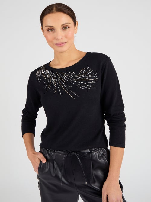 Pull maille fine à clous - Damart - Kiabi