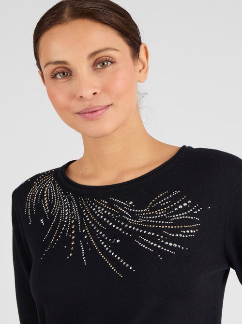 Pull maille fine à clous - Damart - Kiabi