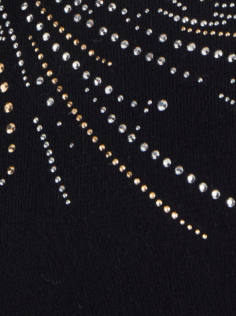 Pull maille fine à clous - Damart Noir - Kiabi