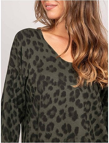 Pull maille fine imprimé léopard farenza