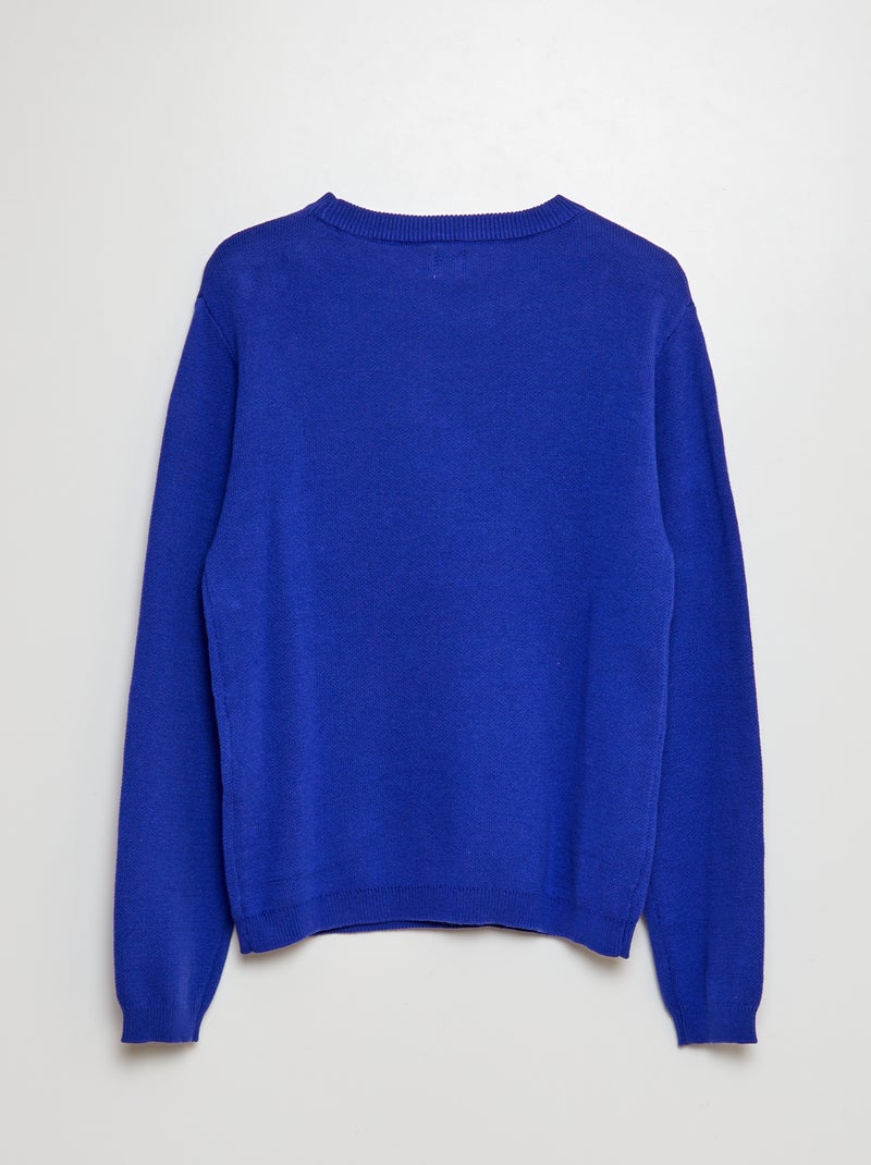 Pull maille fine jauge couleur uni Bleu - Kiabi