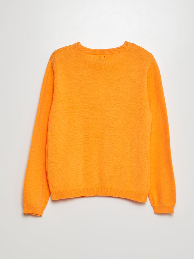 Pull maille fine jauge couleur uni Orange - Kiabi