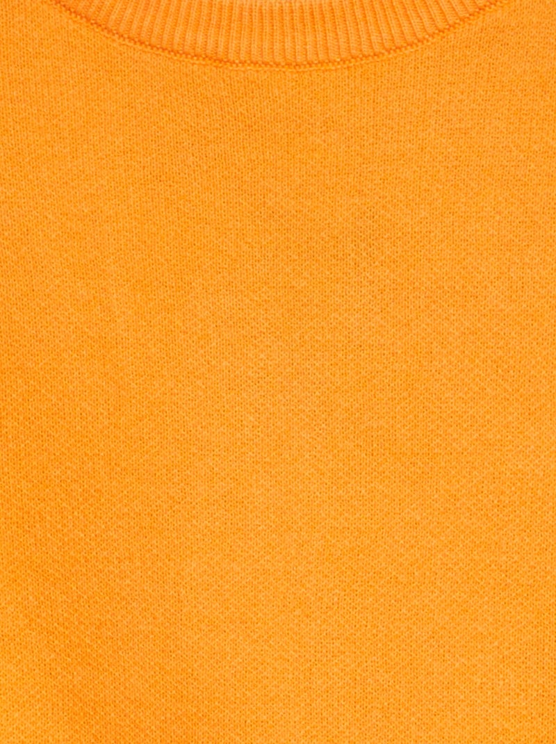 Pull maille fine jauge couleur uni Orange - Kiabi